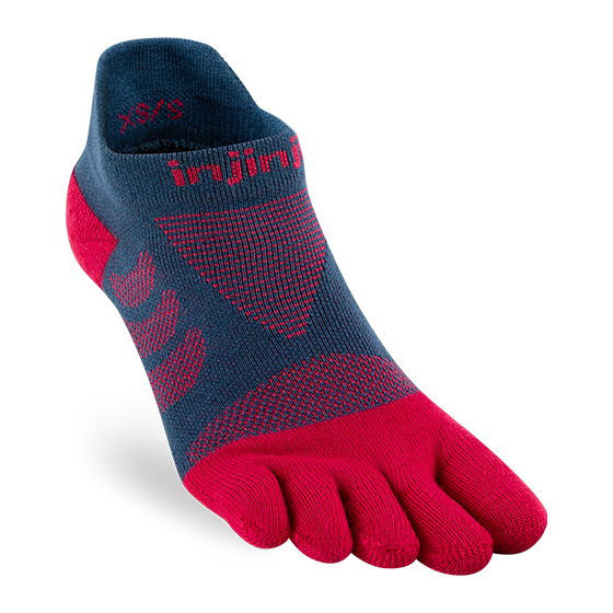 Injinji Women's Ultra Run No Show Performance Sock in Berry
