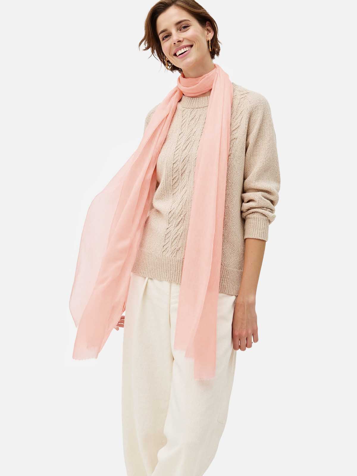 Featherlight Pink Cashmere Scarf