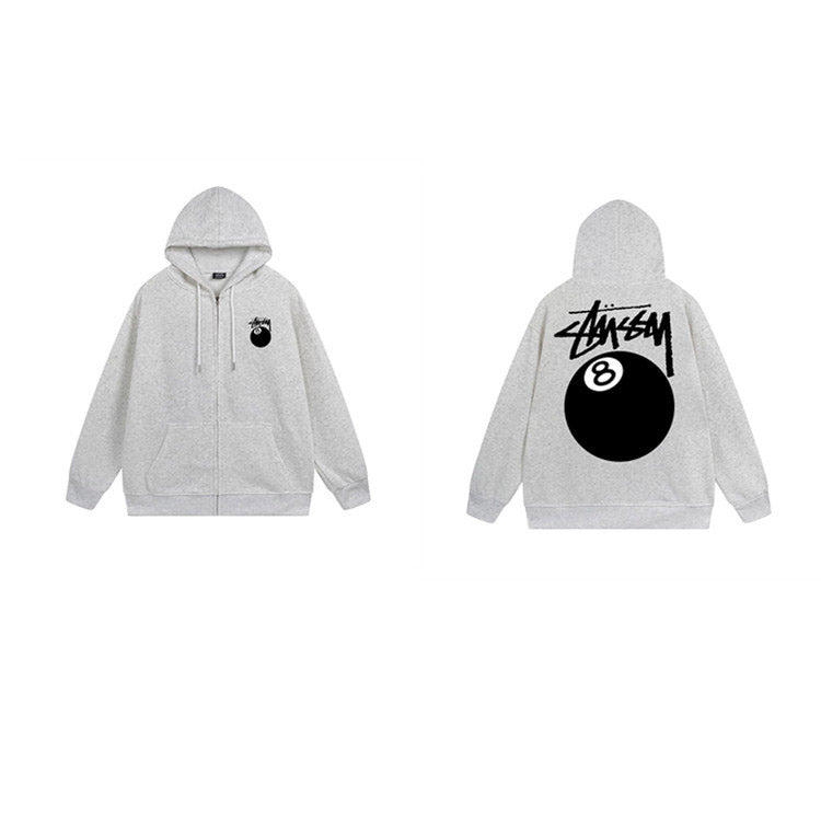 Stussy Hoodie Zip-Up Cardigan Fleece Hooded Sweater