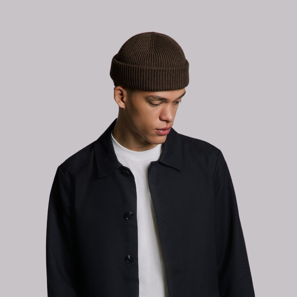 COFFEE BROWN SHORT BEANIE