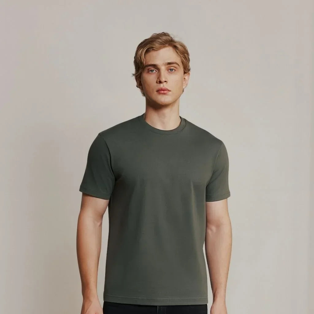 MILITARY GREEN LOOPWHEELED T-SHIRT 2-PACK