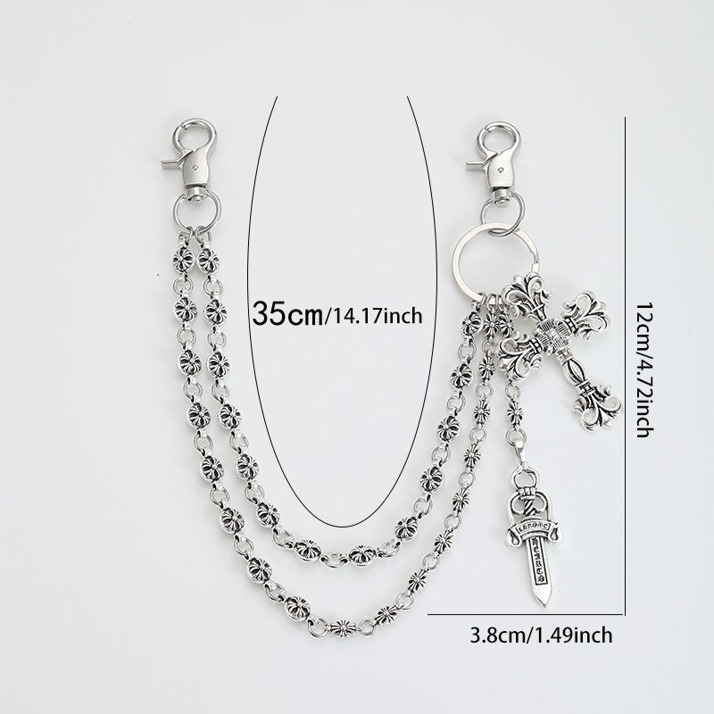 Chrome Hearts double-layer cross retro trouse chain