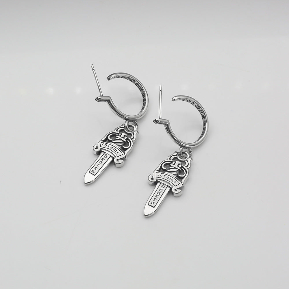 chrome hearts big sword model earrings
