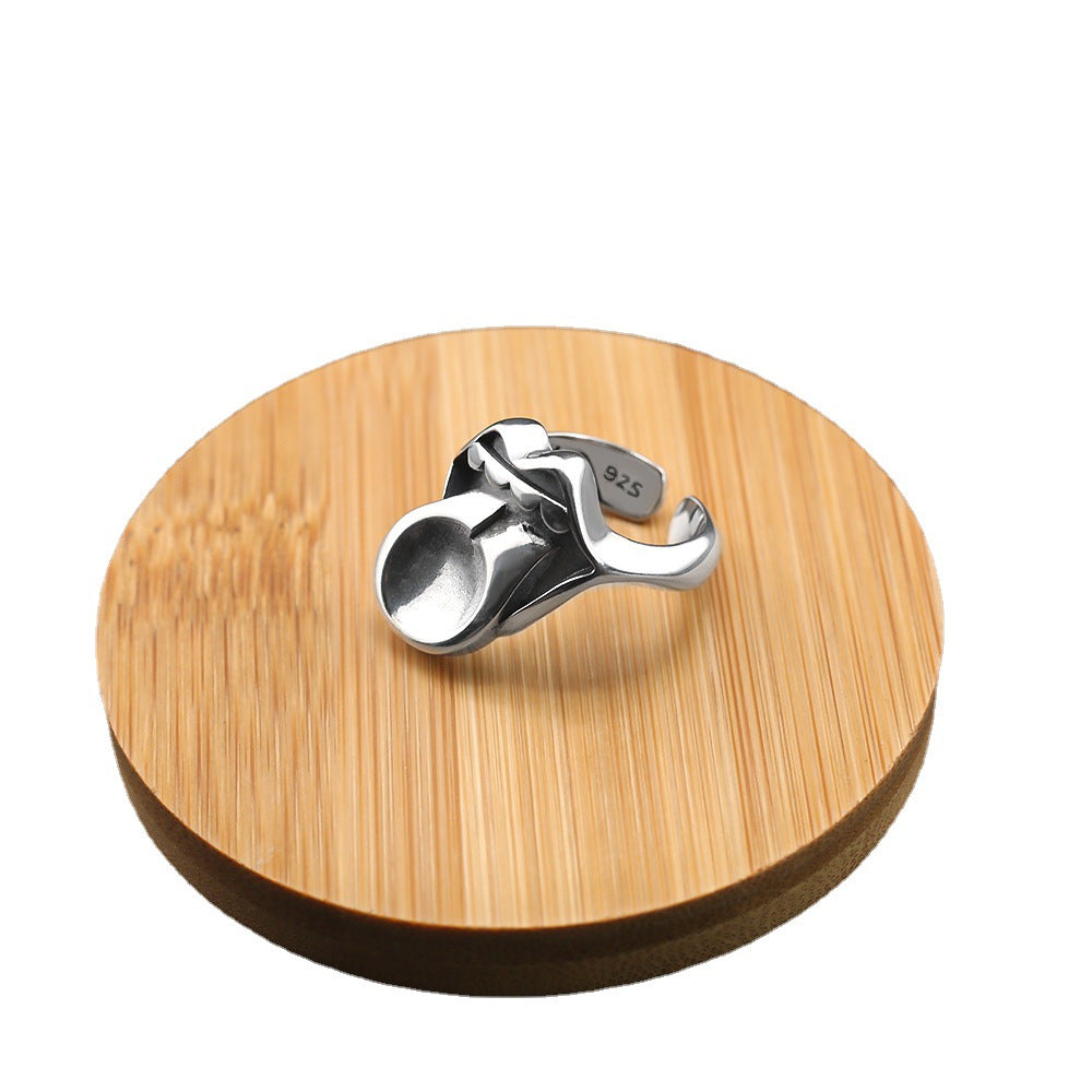 Chrome Hearts personality big tongue retro old open ring