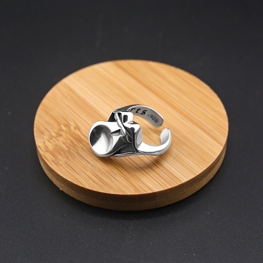 Chrome Hearts personality big tongue retro old open ring