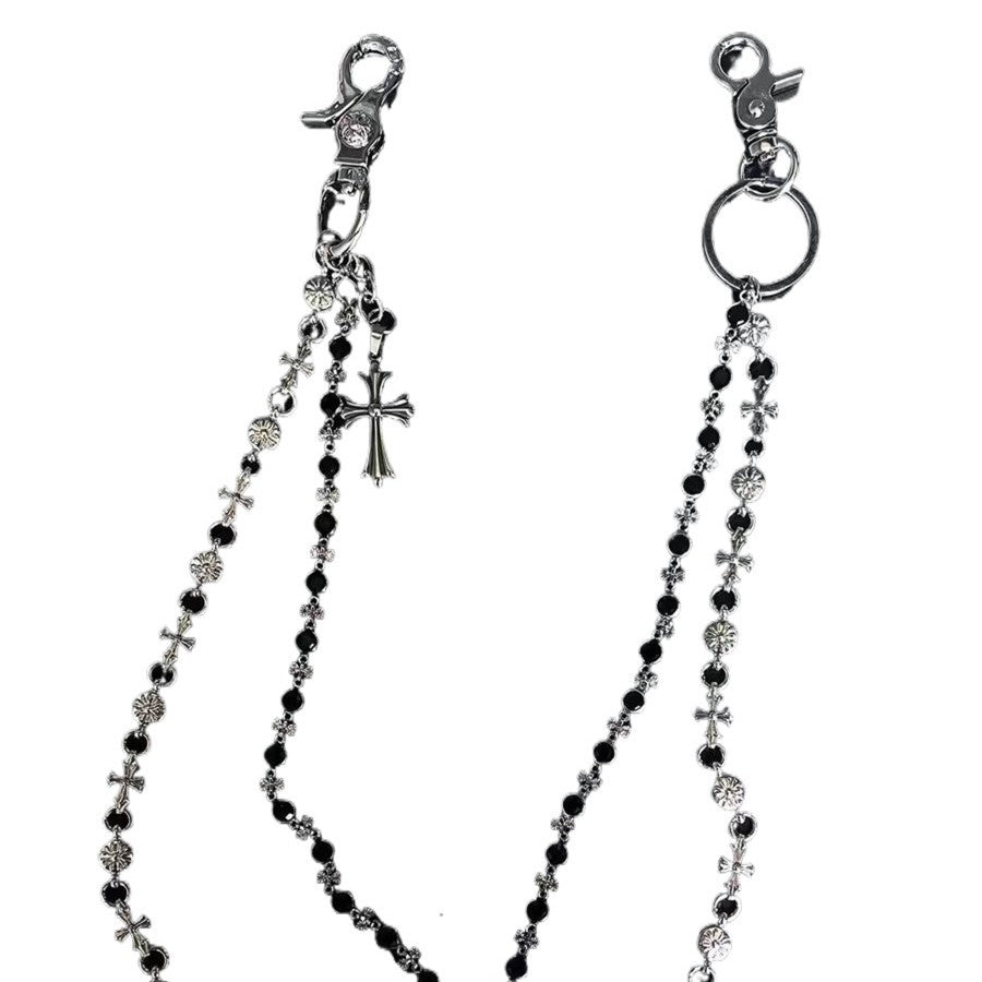 Chrome Hearts cross waist chain bag chain double chain pendant