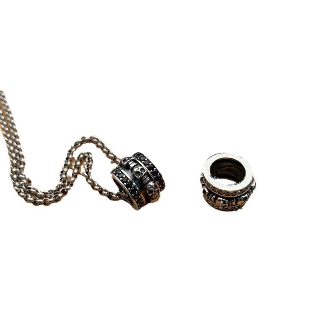 Chrome Hearts hip-hop punk skull couple dark series ring necklace