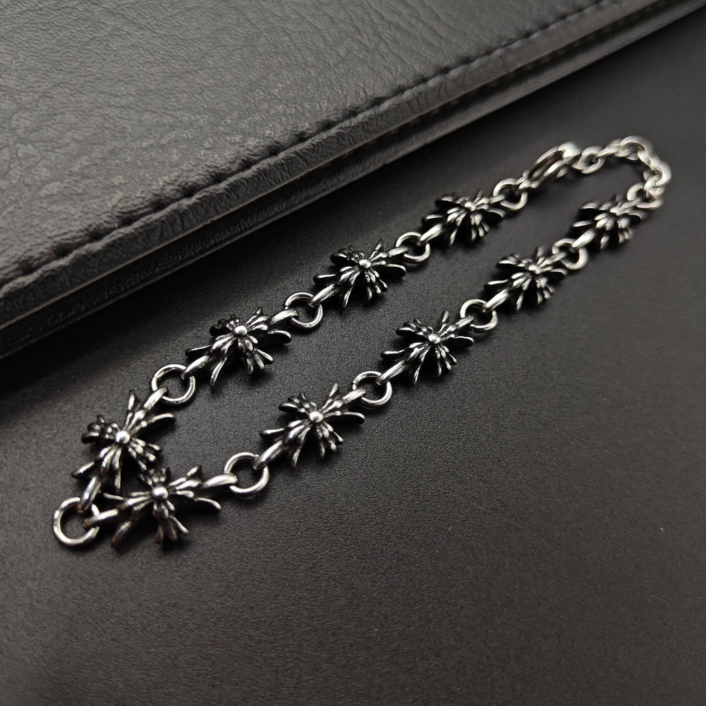 Chrome Hearts Silver 925 Tiny E Cross Bracelet