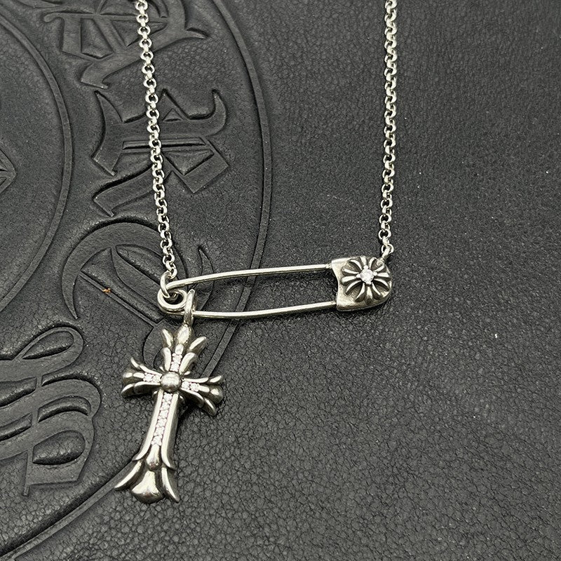 Chrome Hearts pin necklace with various elements