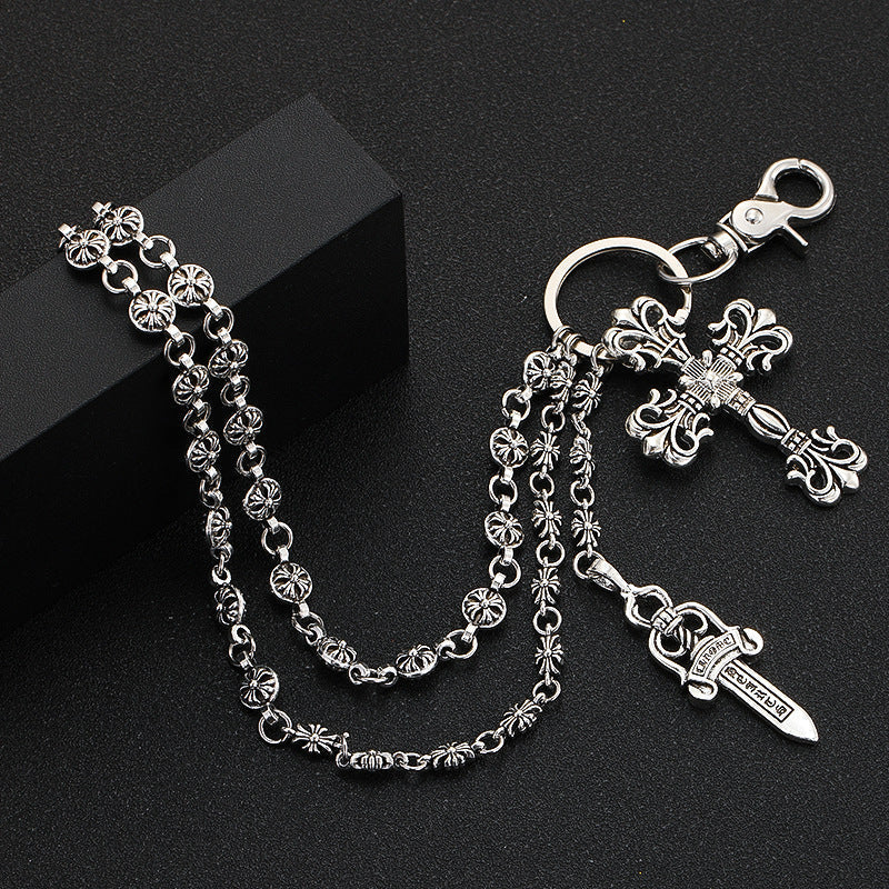 Chrome Hearts double-layer cross retro trouse chain