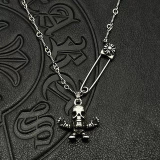 Chrome Hearts skull man twist pin necklace