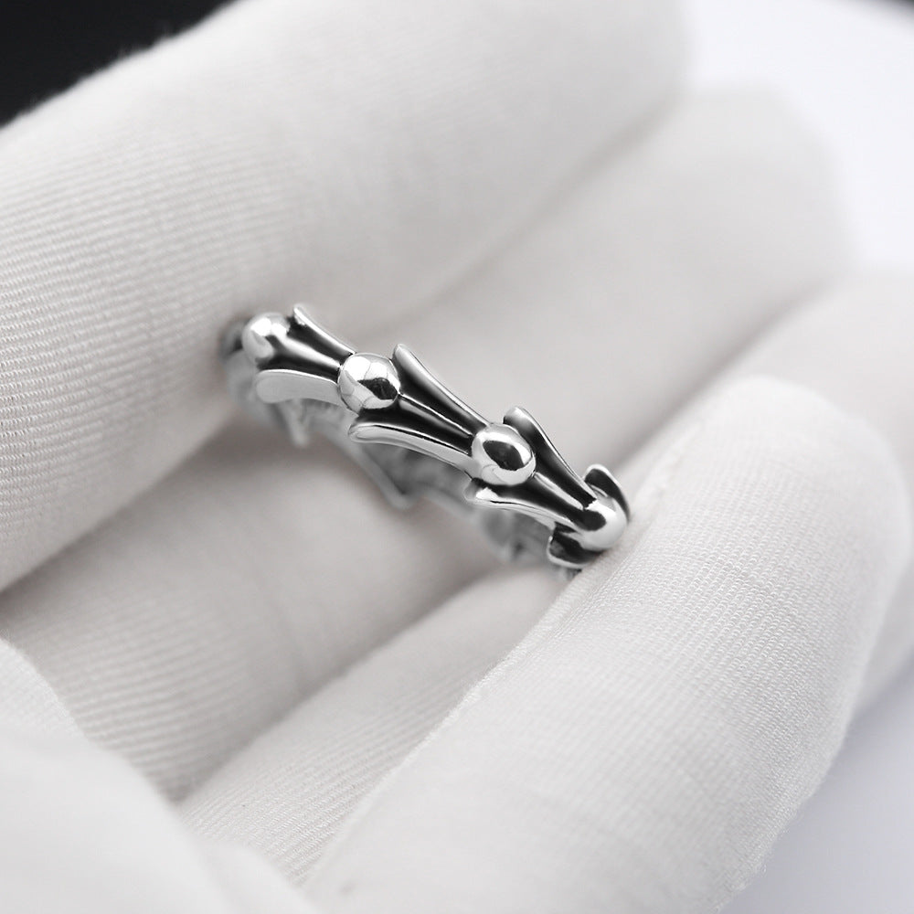 Chrome Hearts phoenix flower fishbone ring