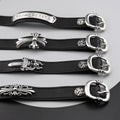 Chrome Hearts Cuff Plate Gunslinger Leather Bracelet For Men