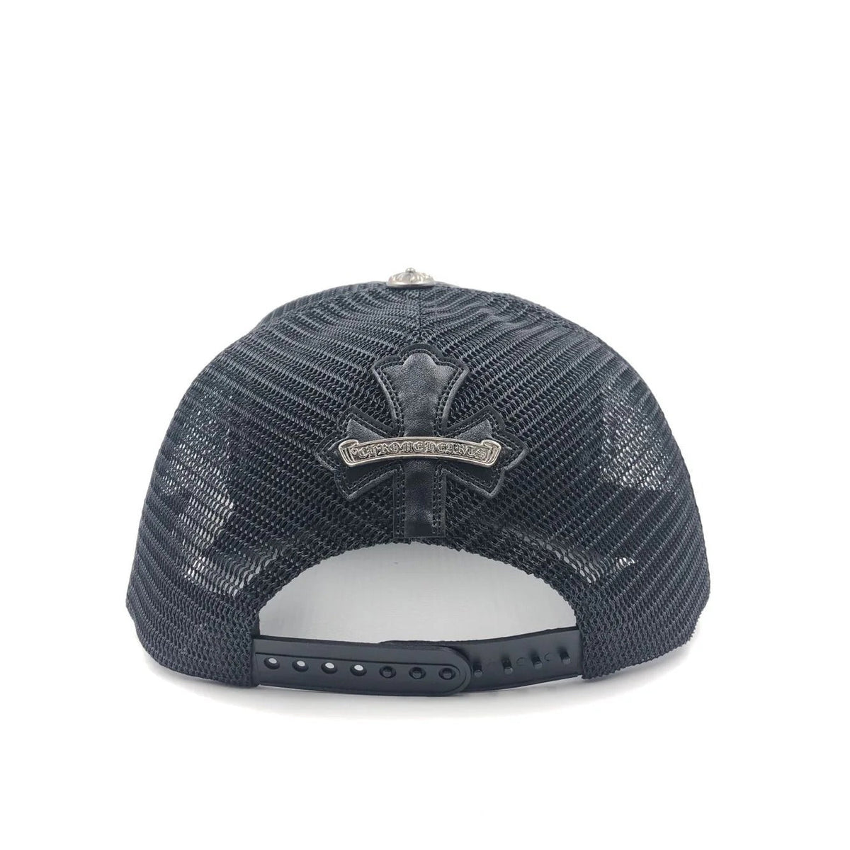 Chrome Hearts Cemetary Crosss Leather Stitched Trucker Hat