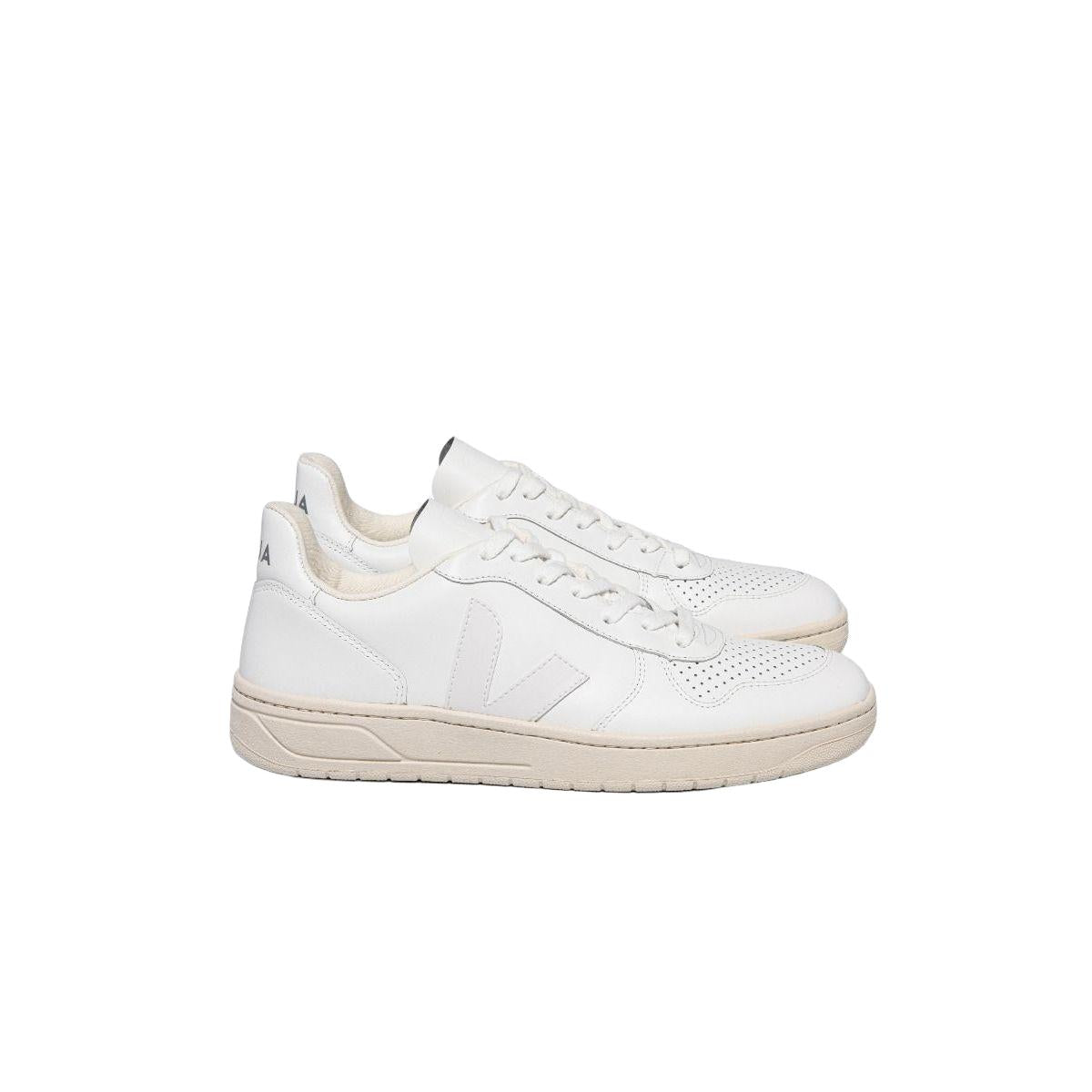 Veja Men's V-10 Leather Sneaker in White